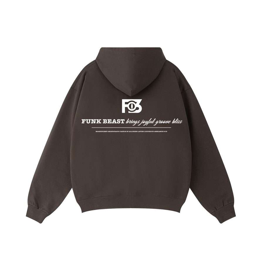 Funk Beast Joyful Zip-up Hoodie Brown