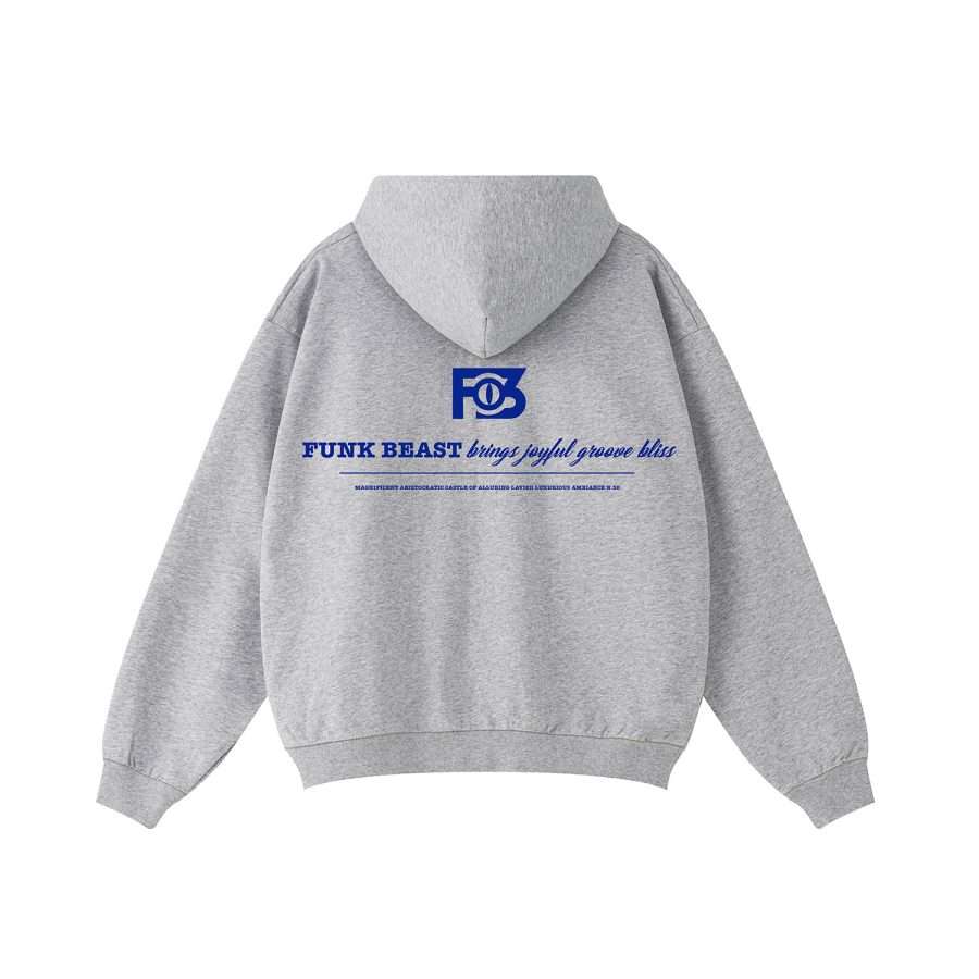 Funk Beast Joyful Zip-up Hoodie Grey