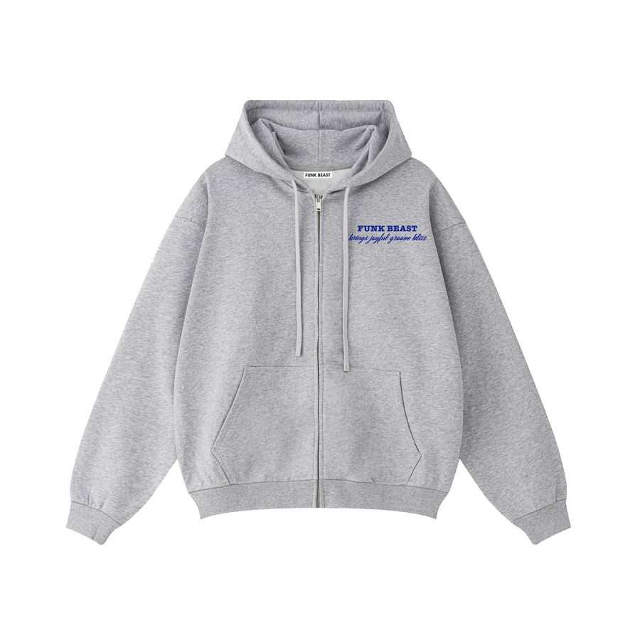 Funk Beast Joyful Zip-up Hoodie Grey